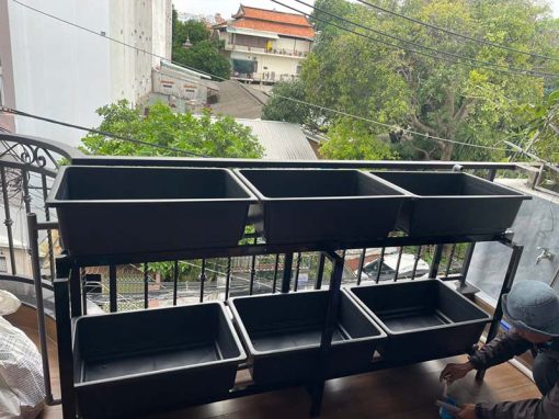 Giàn trồng rau ban công 6 khay
